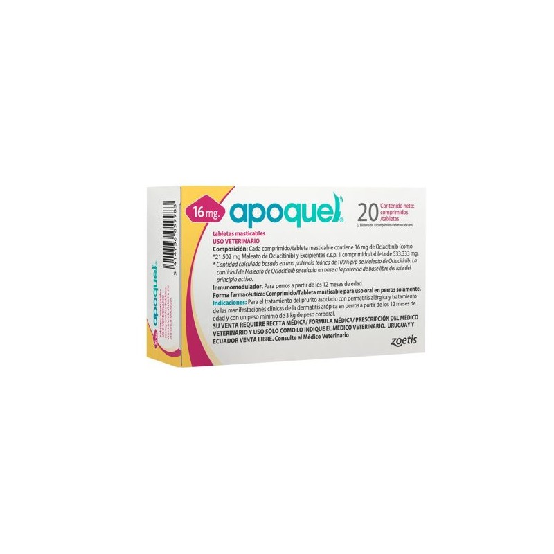 Apoquel 16 mg tabletas masticables (20 comprimidos)